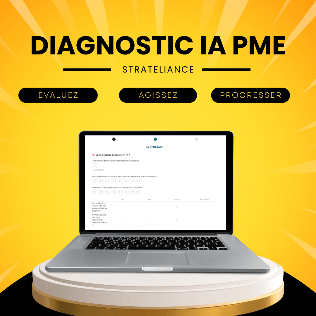 Diagnostic IA PME proposé par Stratéliance : un outil gratuit pour évaluer la maturité en intelligence artificielle de votre entreprise et identifier vos premiers cas d’usage.