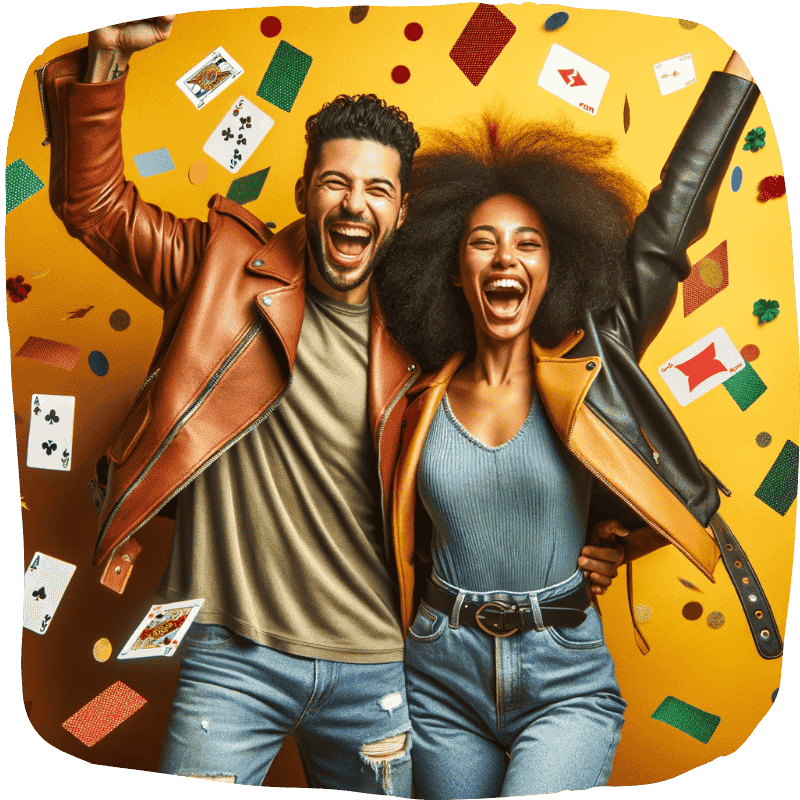 Illustration FAQ CRM Pipedrive : deux personnes célébrant, symbole de réussite après un accompagnement d’implémentation et d’optimisation du CRM.